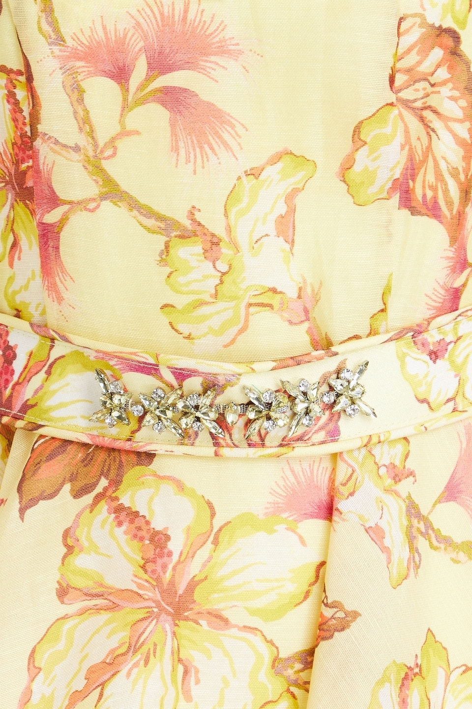 Zimmermann Hibiscus Floral-print Minidress In Multicolor