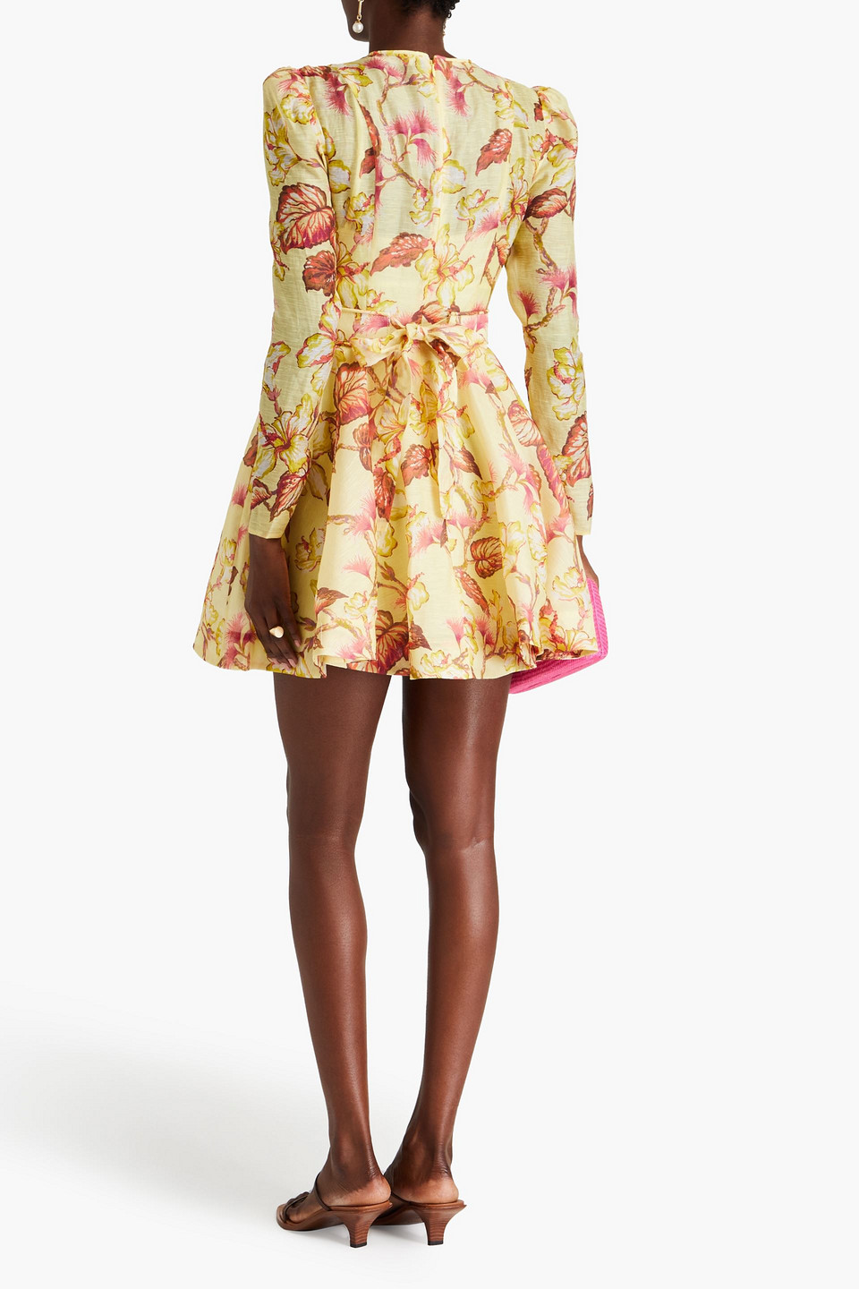 Zimmermann Hibiscus Floral-print Minidress In Multicolor