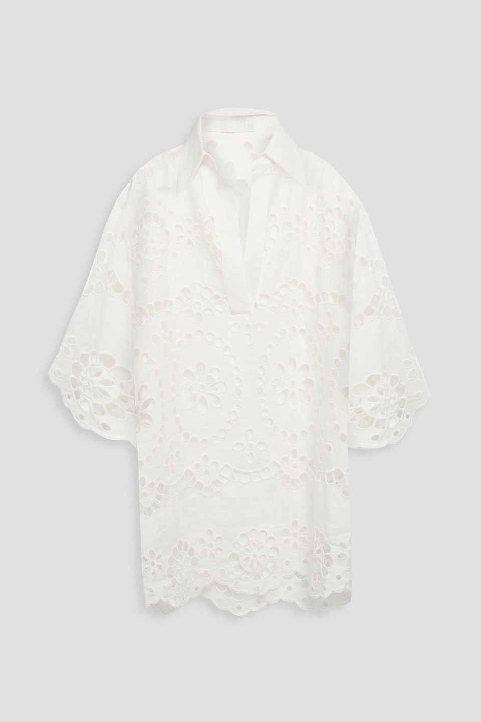 Shop Zimmermann Lexi Broderie Anglaise Linen Top In White