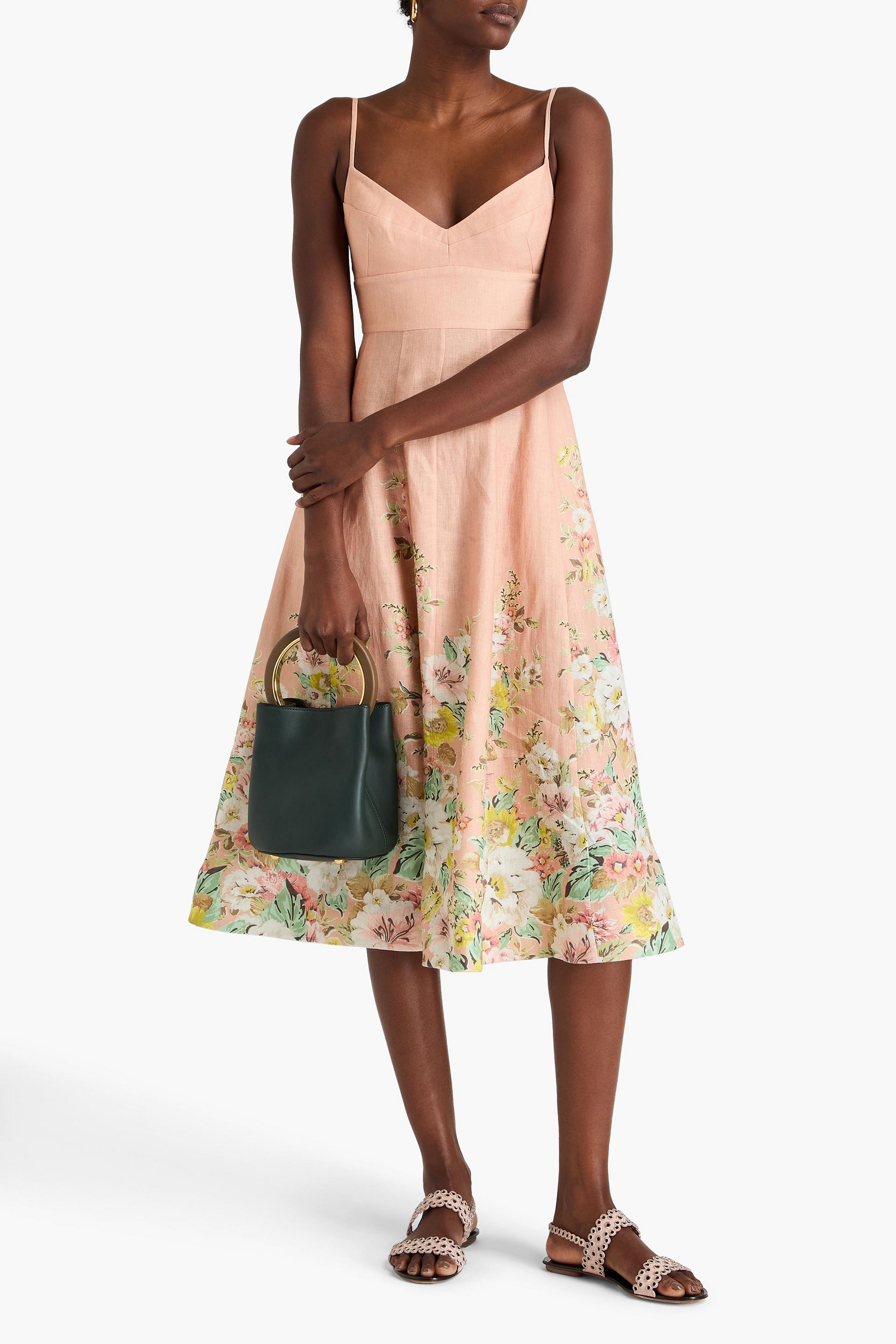 Zimmermann Floral-print linen midi dress
