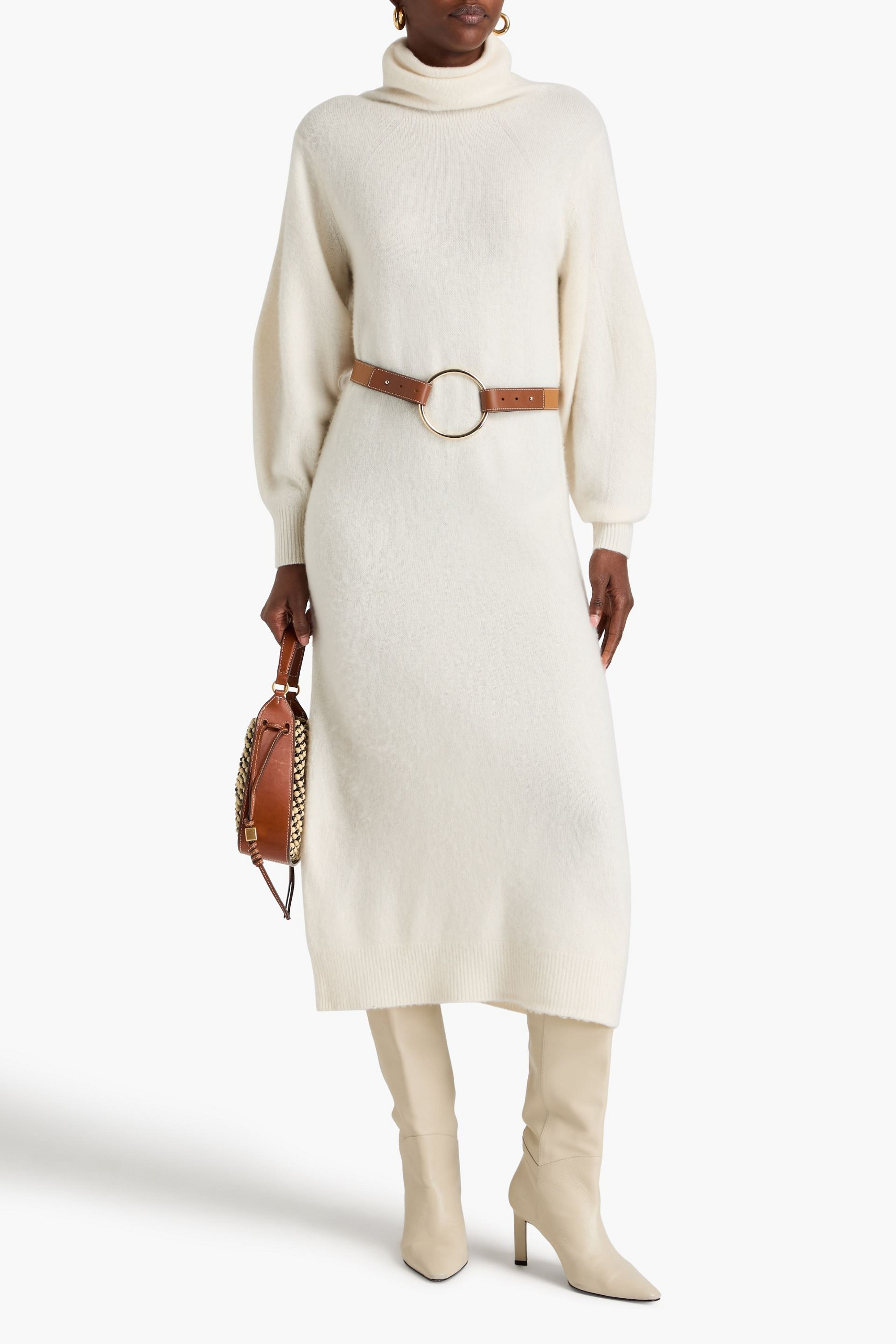 Zimmermann Wool and cashmere-blend turtleneck midi dress