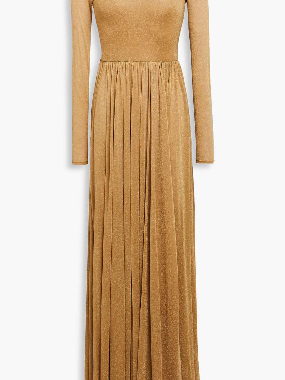 metallic jersey gown