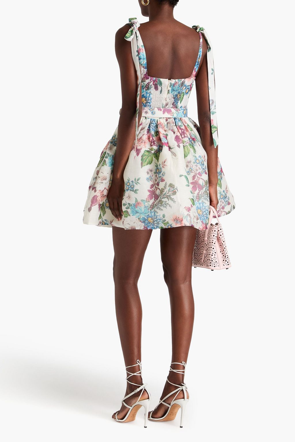 ZIMMERMANN Floral-print linen and silk-blend gauze mini dress