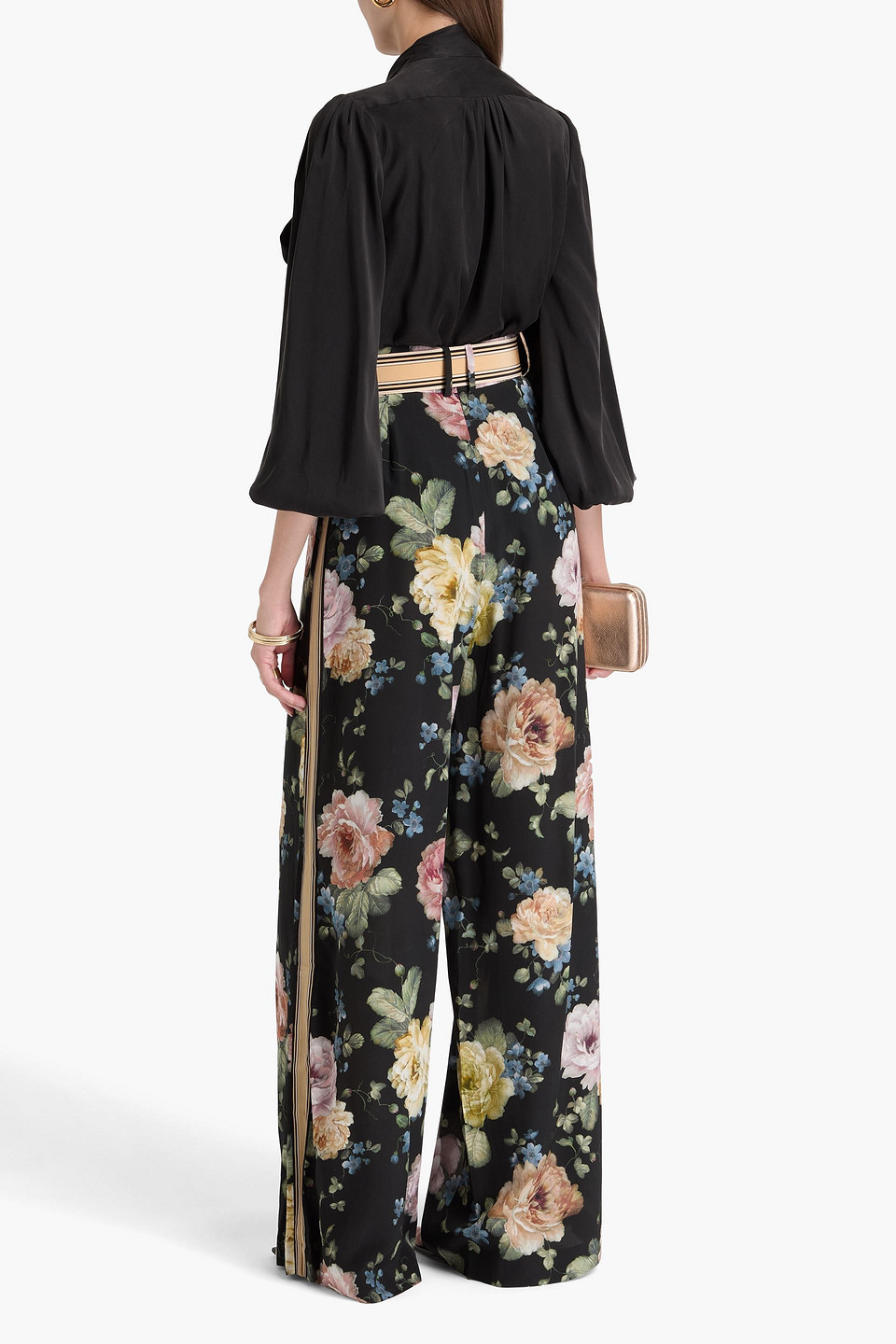 Zimmermann Billow Long-sleeved Silk Blouse In Black
