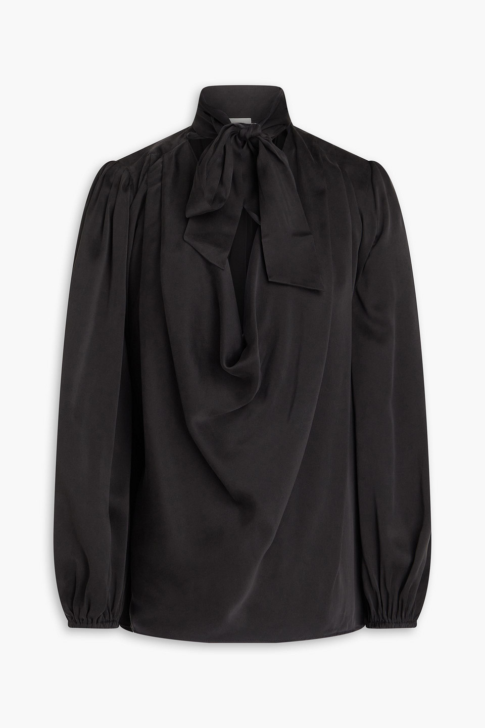 Zimmermann Draped Silk Blouse In Black