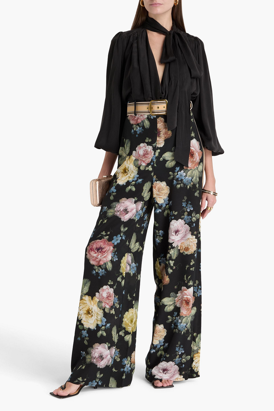 Zimmermann Billow Long-sleeved Silk Blouse In Black
