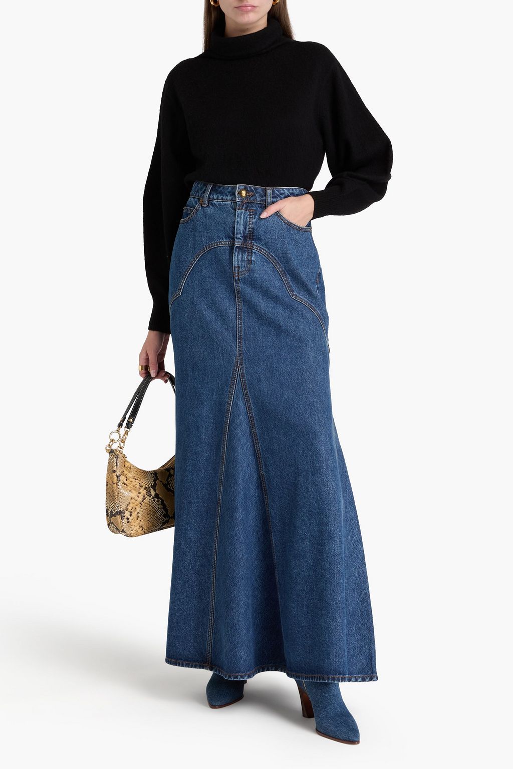 ZIMMERMANN 데님 맥시 스커트