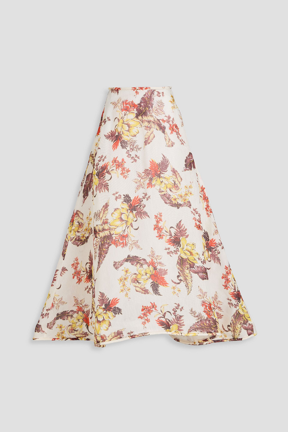 Zimmermann - Floral-print linen and silk-blend gauze maxi skirt - White - 2