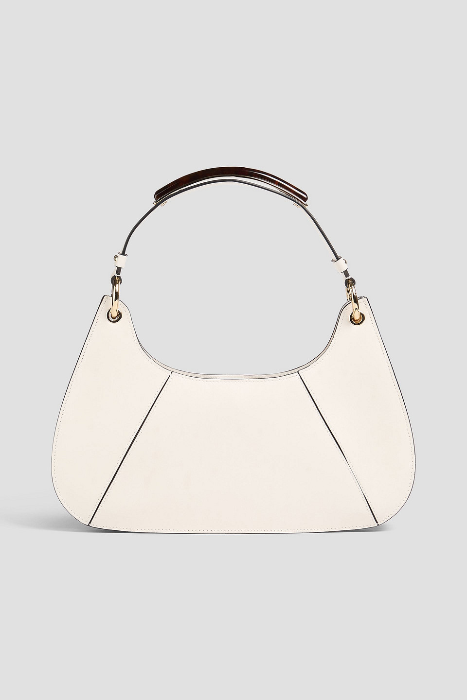 Alberta Ferretti Leather Shoulder Bag In Ivory