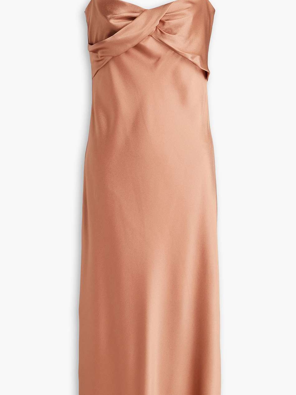 twisted satin-crepe midi slip dress