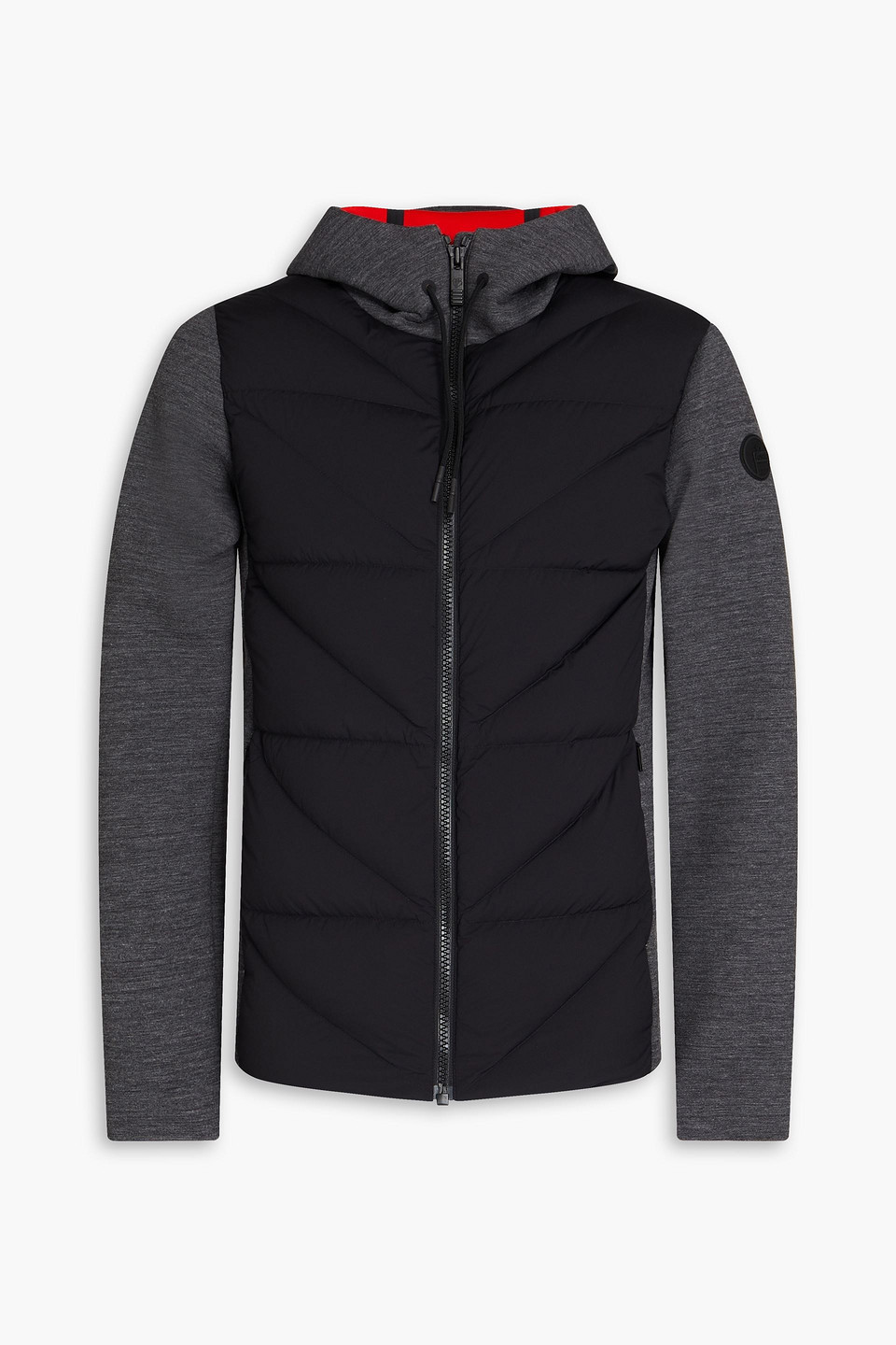 Fusalp Robson Ii Quilted Shell And Scuba Hooded Down Jacket In Dark Gray