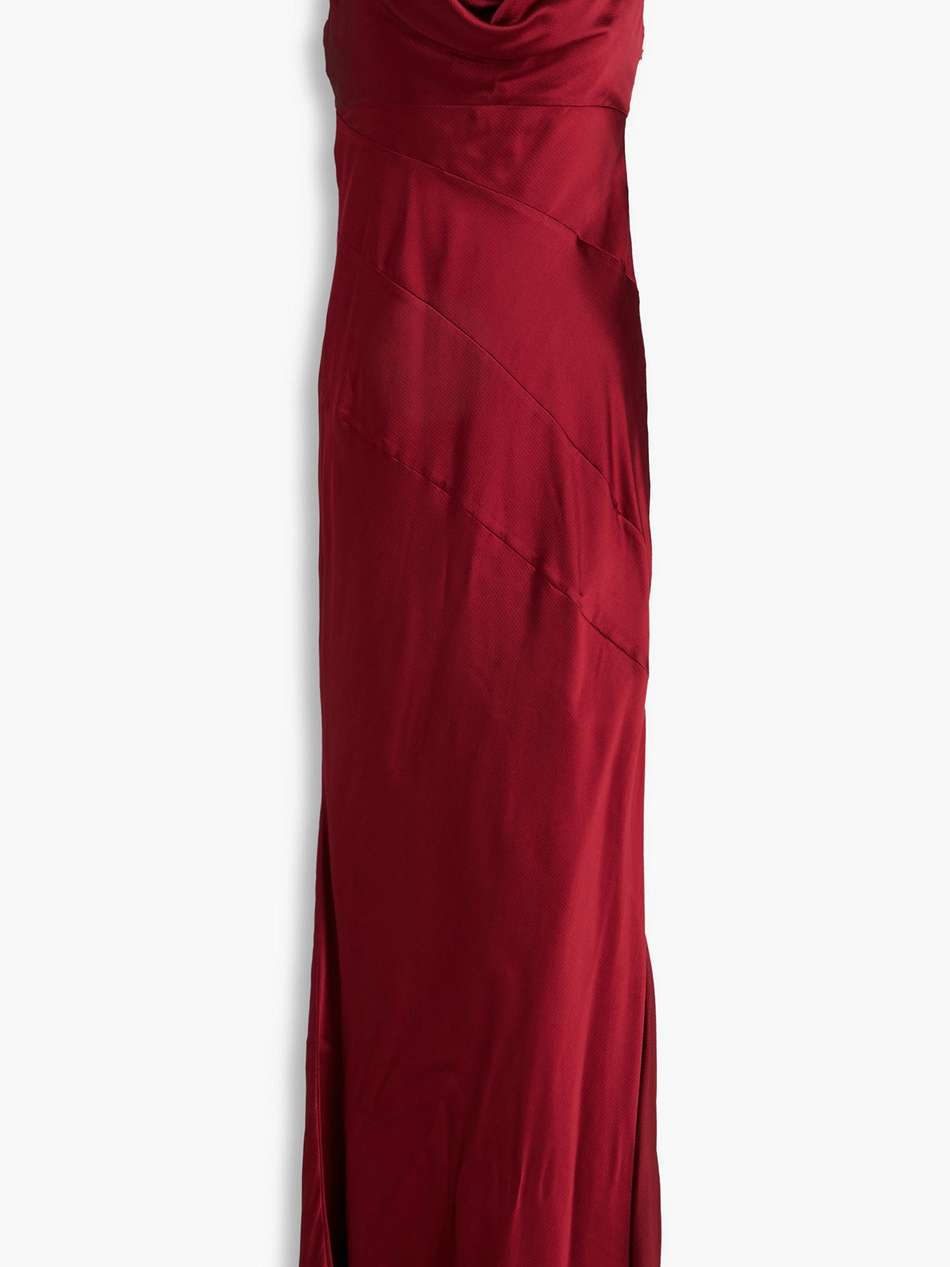 sally draped silk-blend satin gown