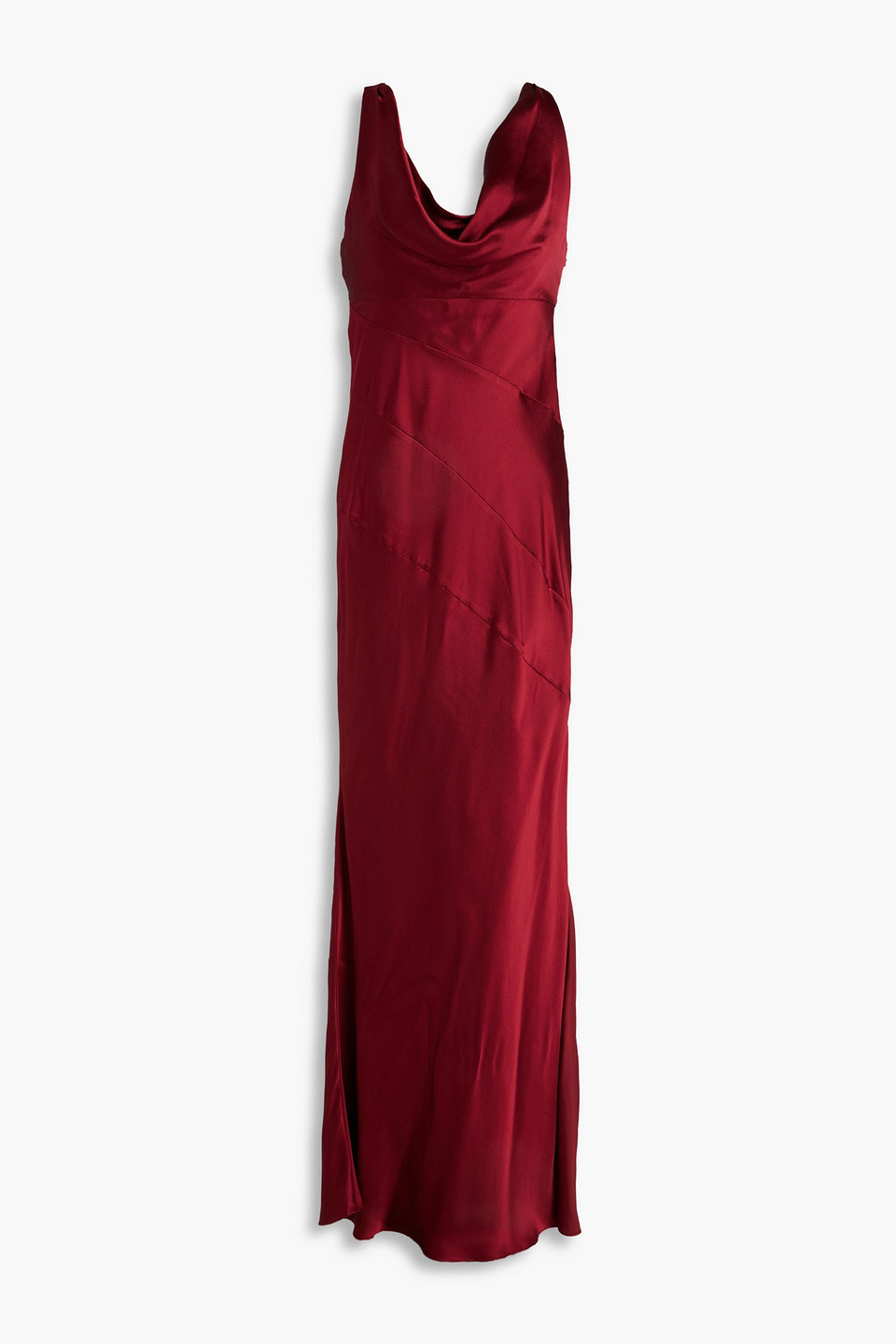 Draped silk-blend satin gown
