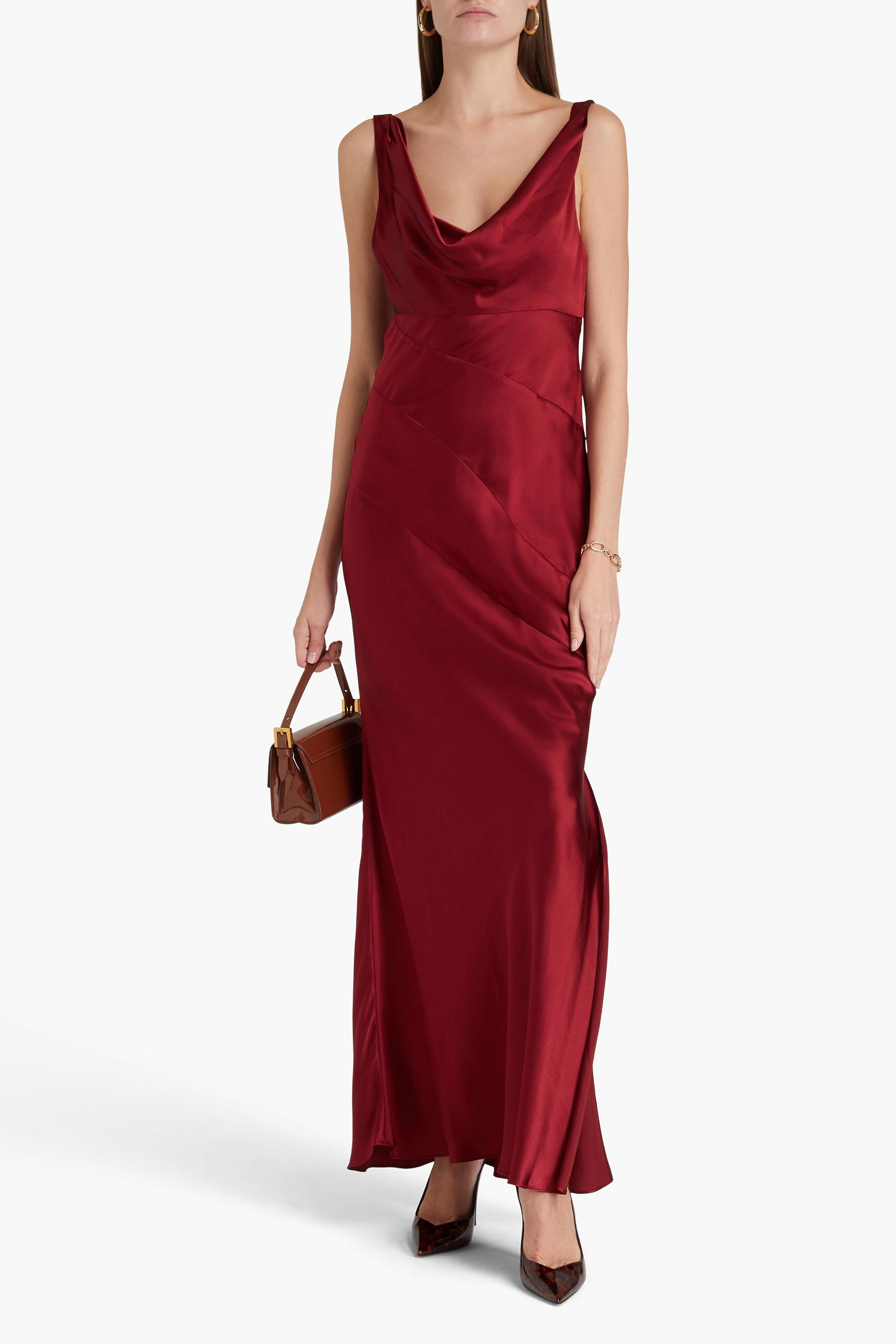 NICHOLAS Draped silk-blend satin gown