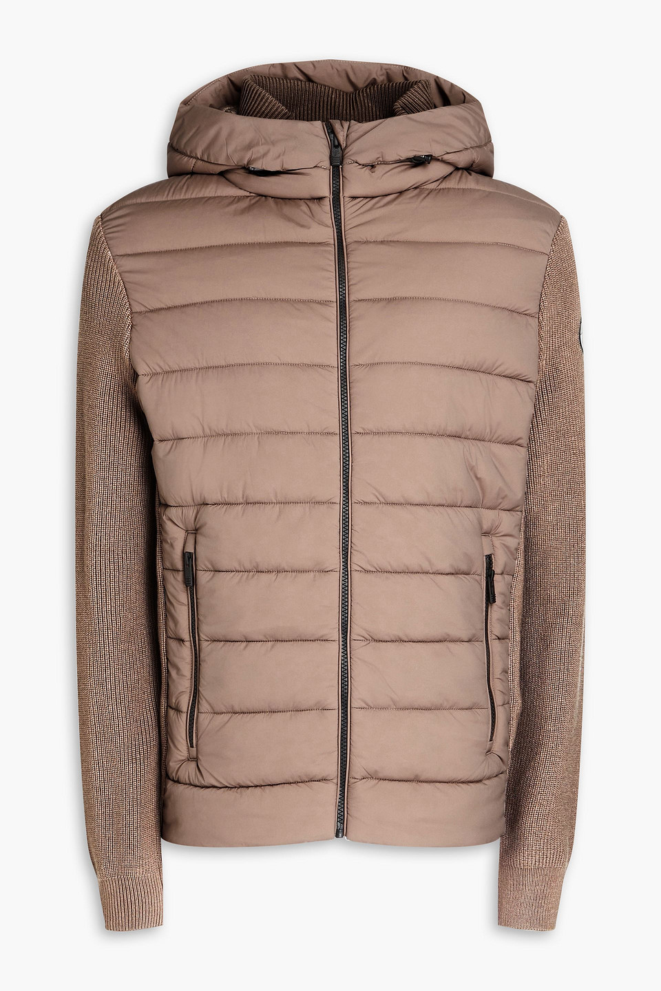 Fusalp Lorenzo Wool-blend Paneled Quilted Shell Hooded Jacket In Taupe