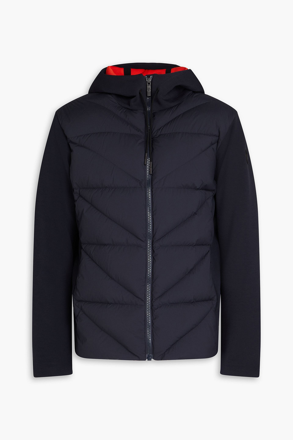 Fusalp Robson Ii Quilted Shell And Scuba Hooded Down Jacket In Navy
