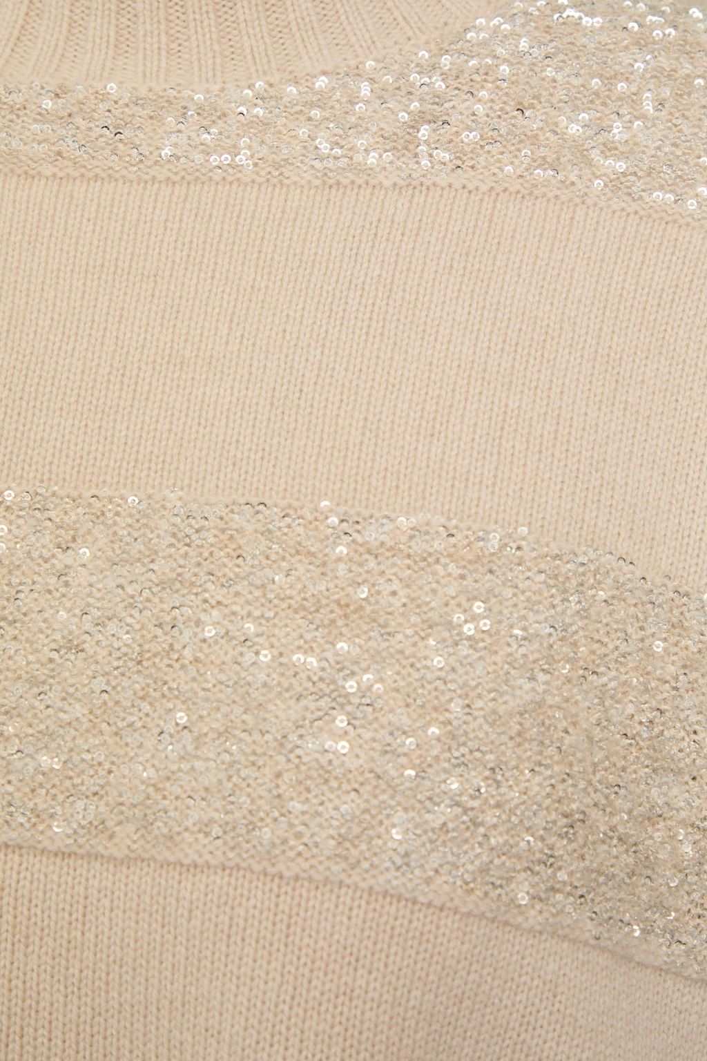 BRUNELLO CUCINELLI Sequin-embellished wool, cashmere and silk-blend turtleneck sweater