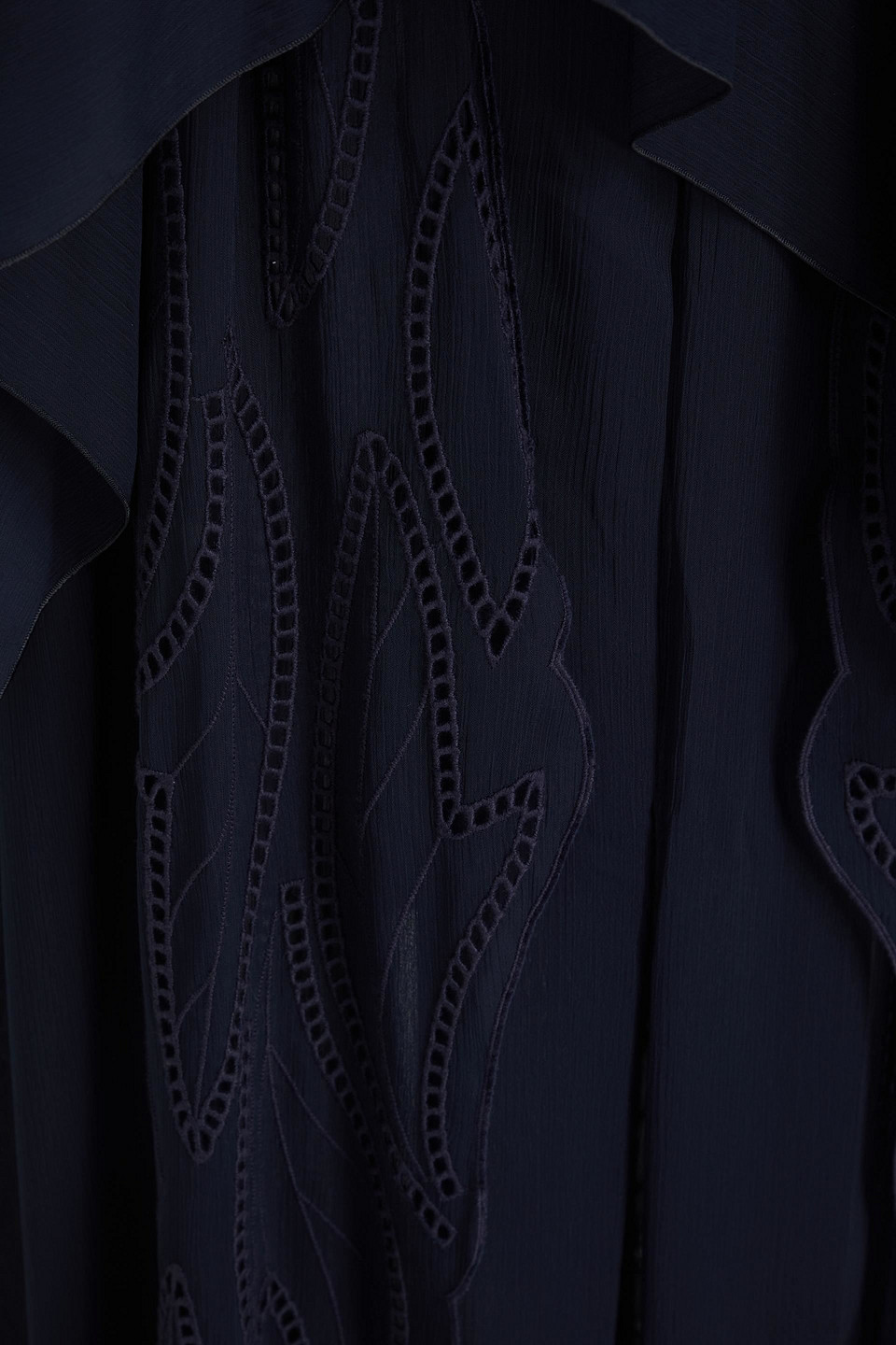 Alberta Ferretti Cape-effect Crepon Gown In Navy