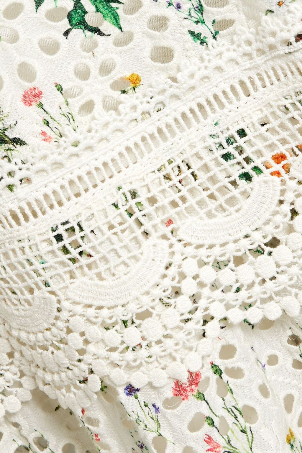 ALICE + OLIVIA Reise crochet-trimmed floral-print broderie anglaise cotton maxi skirt
