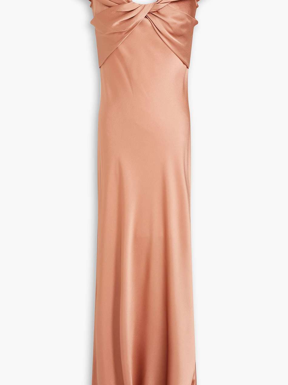 twisted satin-crepe gown