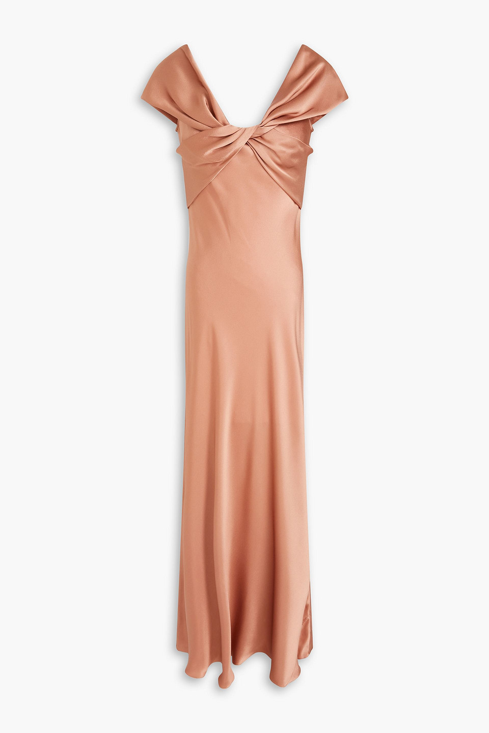 Twisted satin-crepe gown