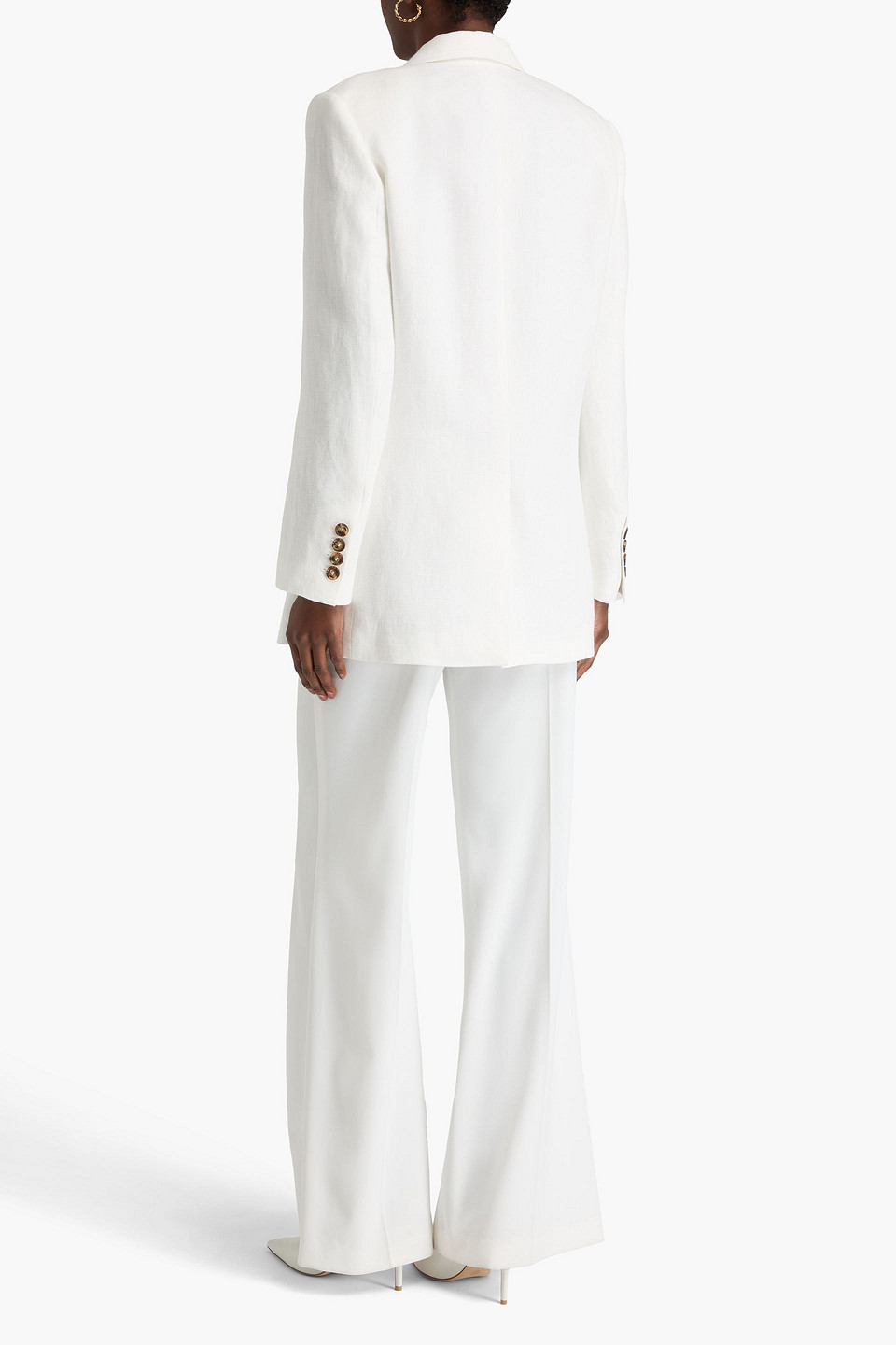 Shop Alberta Ferretti Linen Blazer In White