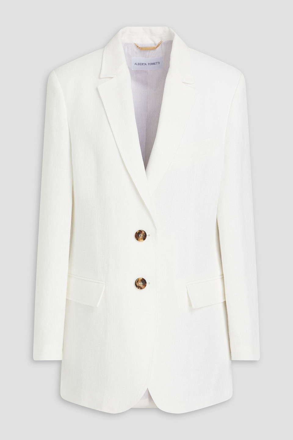 Alberta Ferretti Linen Blazer In White
