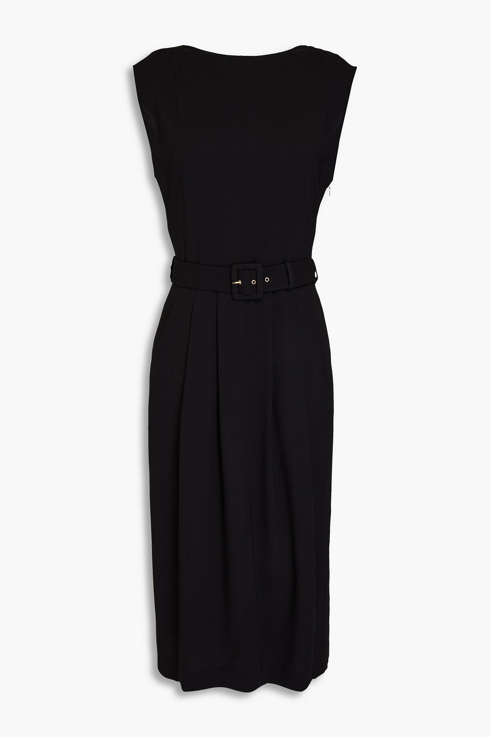 Alberta Ferretti - Pleated crepe midi dress - Black - IT 38