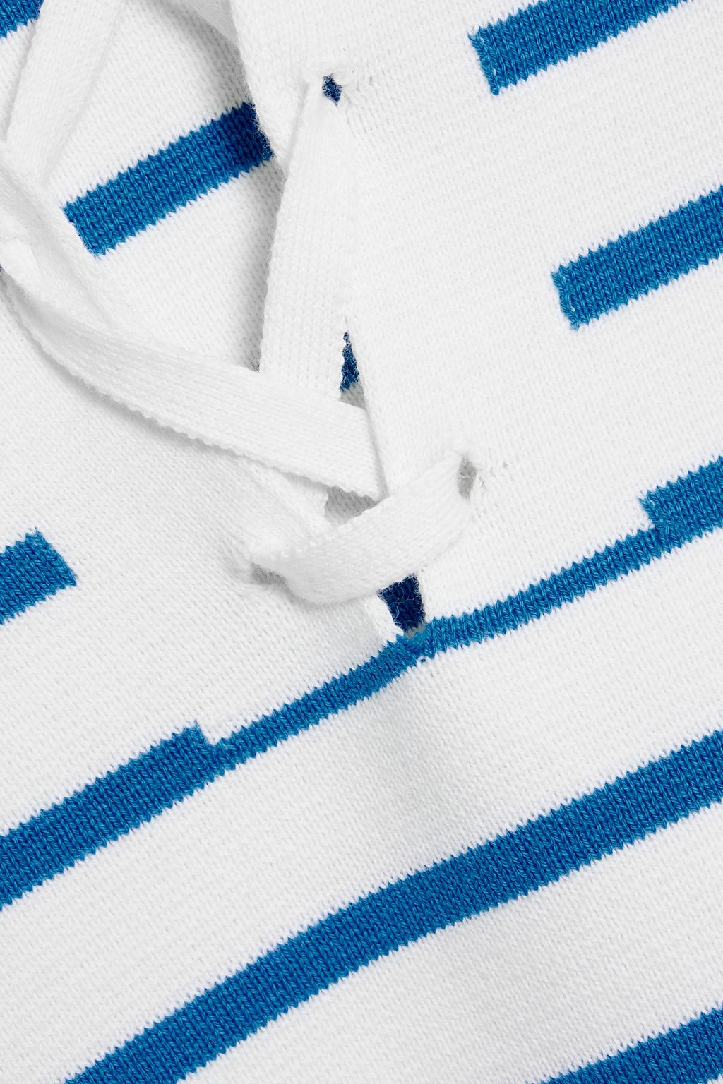 COTTON BY AUTUMN CASHMERE Lace-up striped cotton sweater