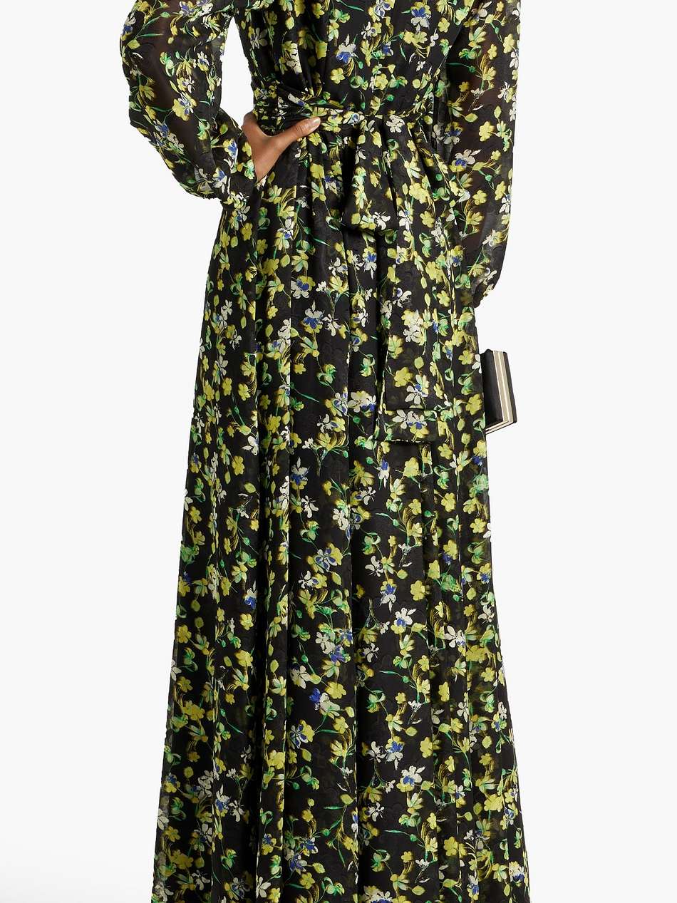 floral-print chiffon maxi dress