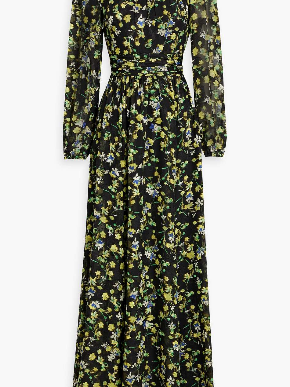 floral-print chiffon maxi dress