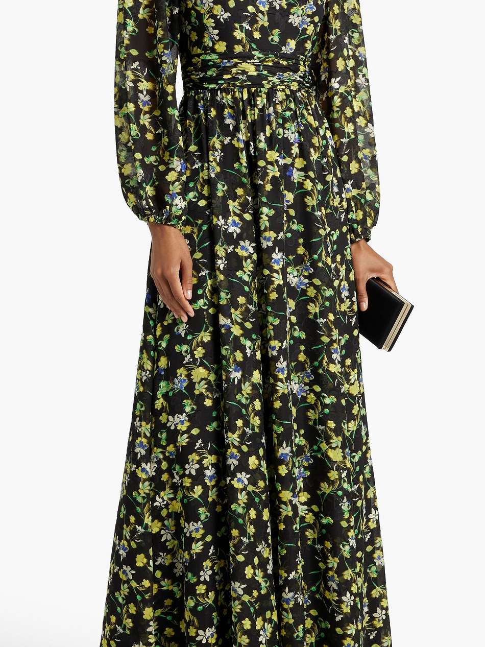 floral-print chiffon maxi dress