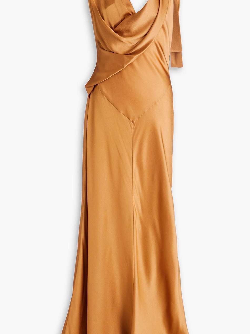 draped satin-crepe gown