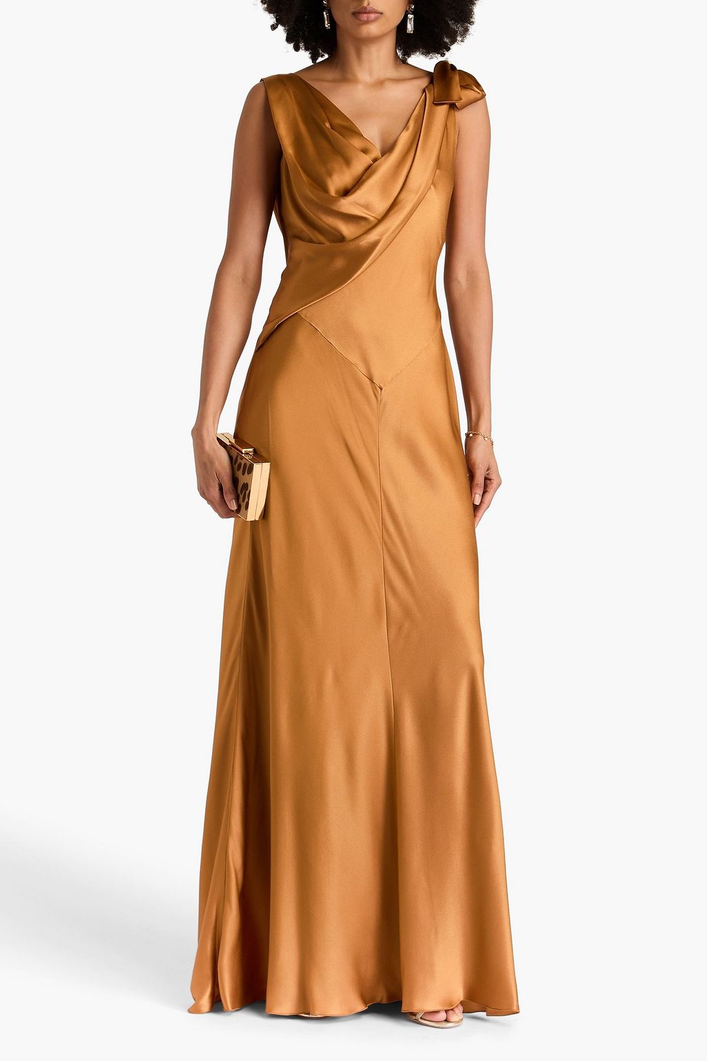 ALBERTA FERRETTI 드레이프 장식 크레이프 새틴 가운