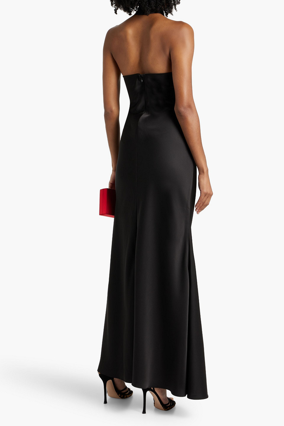 HALSTON KNOTTED SATIN GOWN