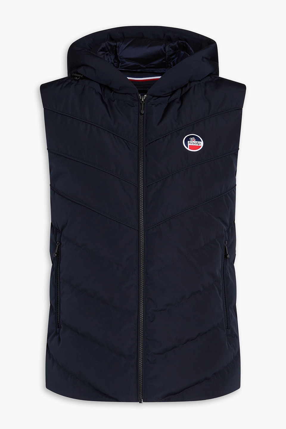 Fusalp Timeo Quilted Shell Hooded Vest In Navy