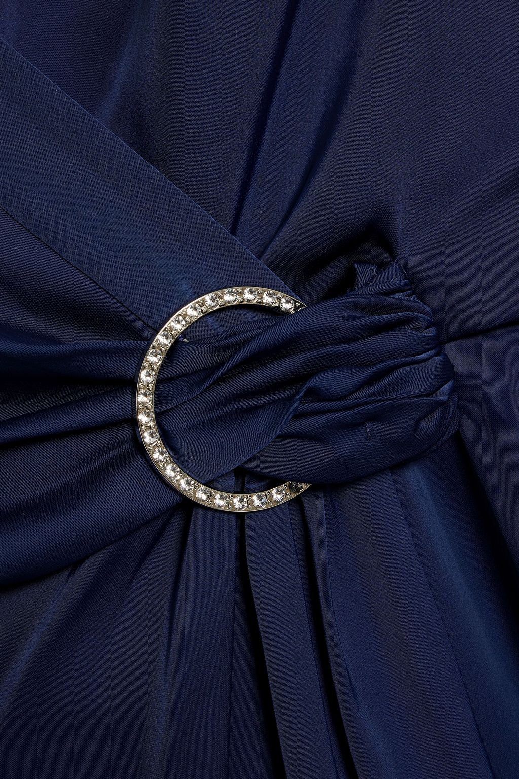 HALSTON Wrap-effect satin maxi dress