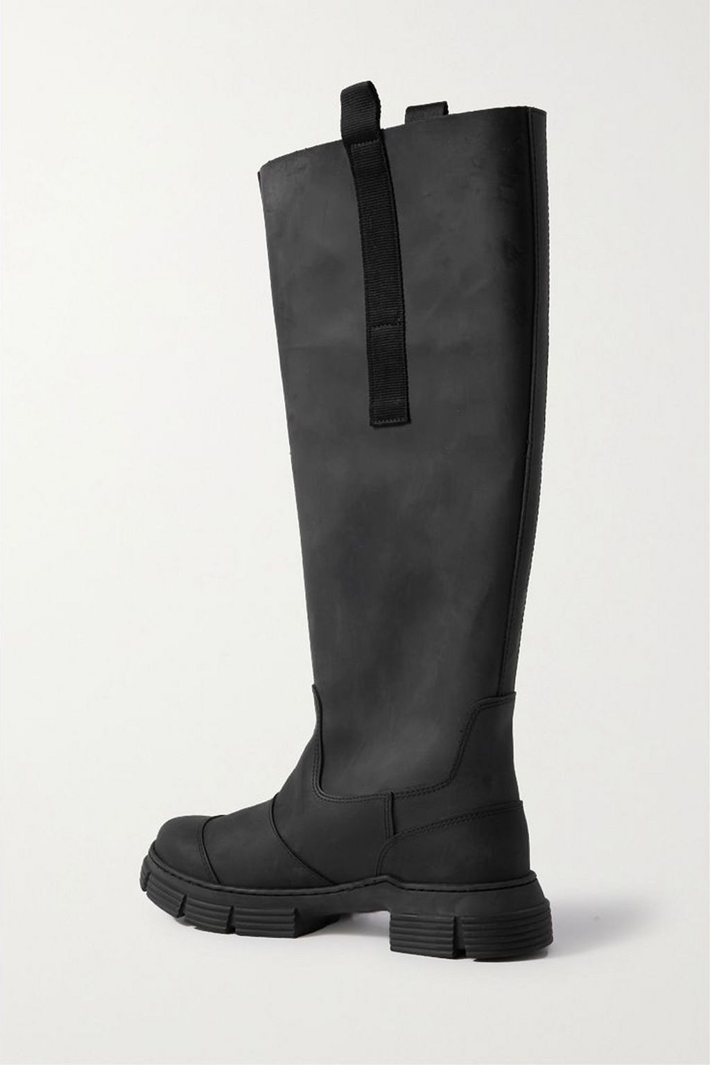 GANNI Grosgrain-trimmed -rubber knee boots