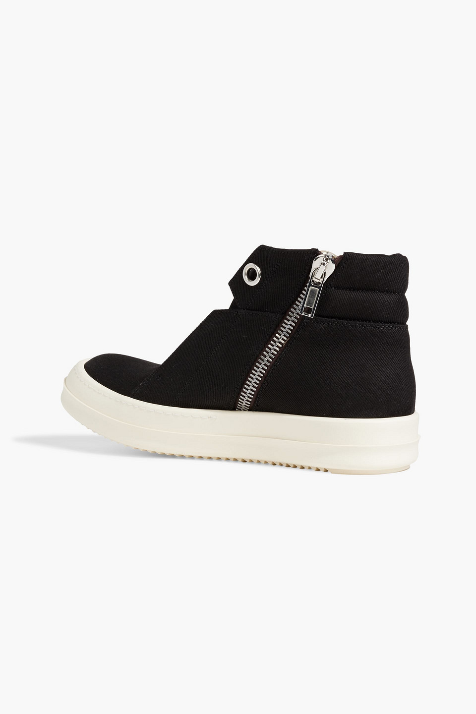 Shop Rick Owens Dunk Denim High-top Sneakers In Black