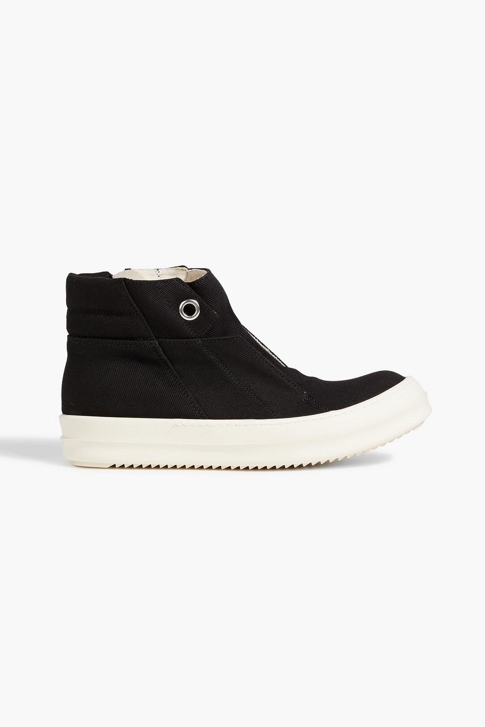 Rick Owens Dunk Denim High-top Trainers In Black