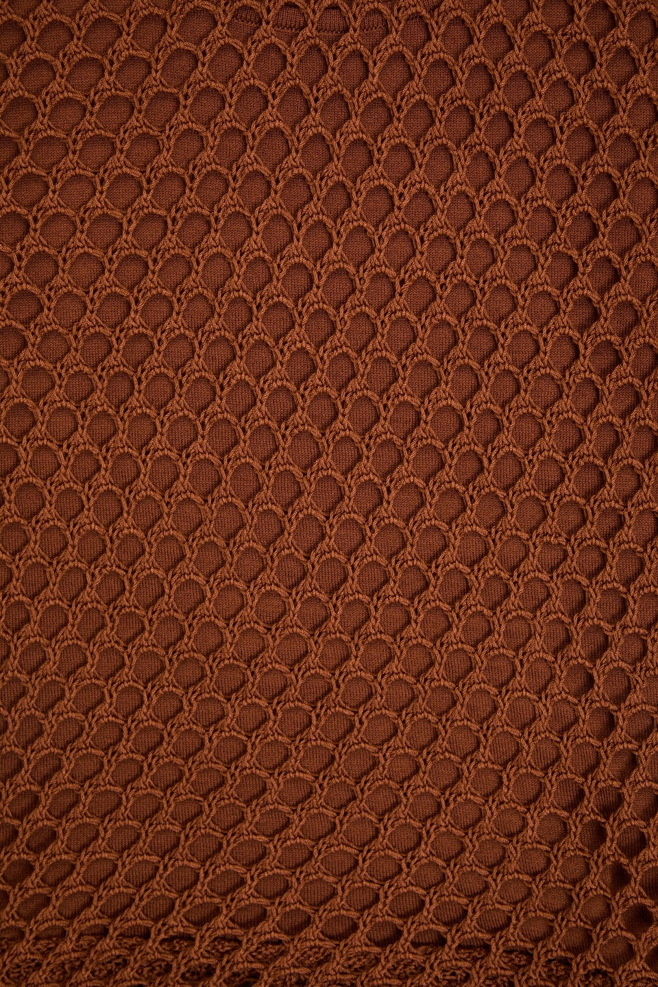Alberta Ferretti Open-knit Cotton Top In Brown