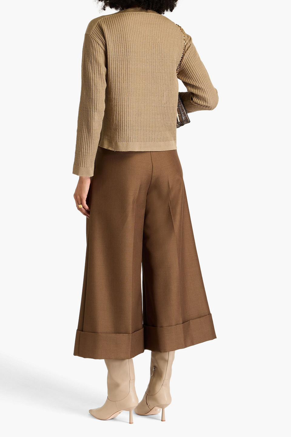 ALBERTA FERRETTI RIBBED LINEN TOP