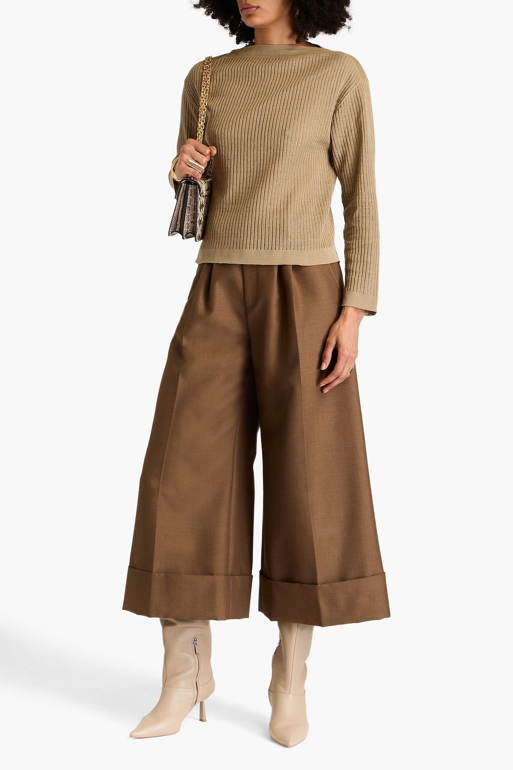 ALBERTA FERRETTI بلوزة من الكتّان المضلّع