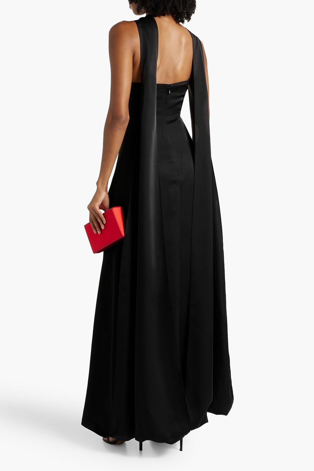 HALSTON Genevieve draped satin gown