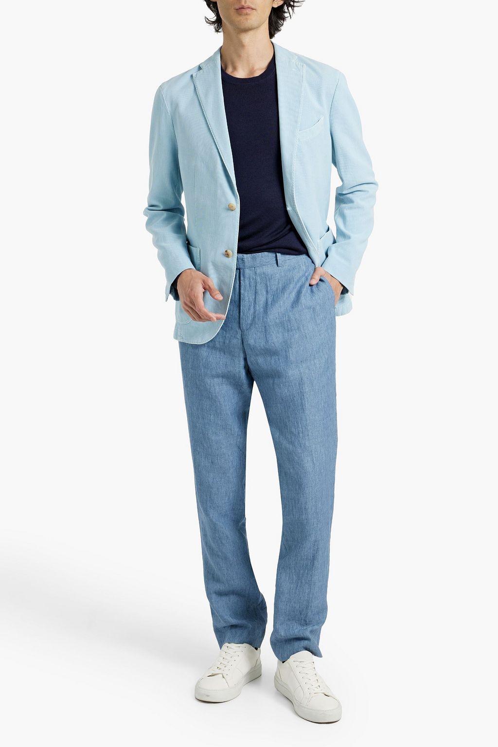 BOGLIOLI Cotton and silk-blend blazer