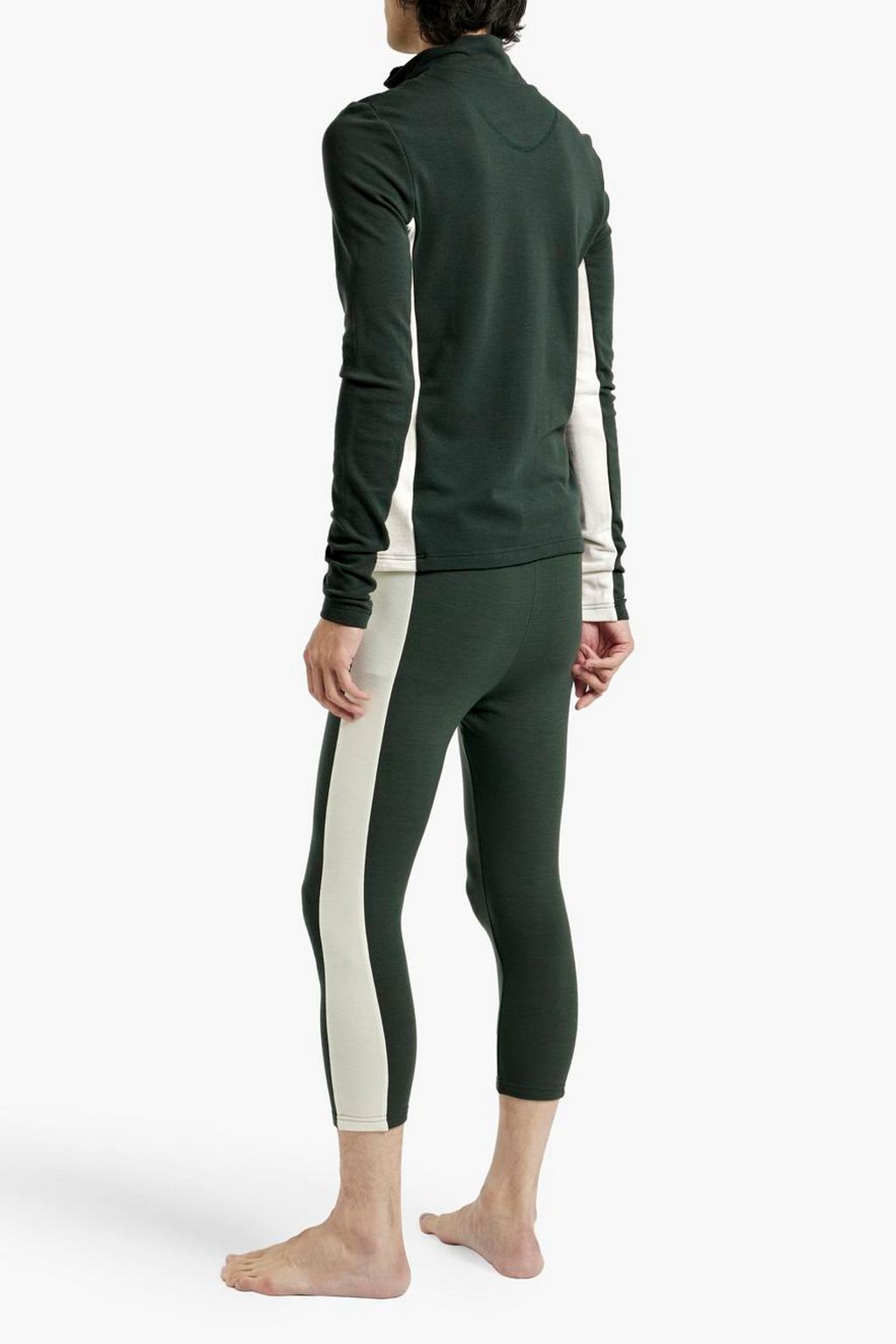 WE NORWEGIANS Voss cropped striped merino wool-blend leggings