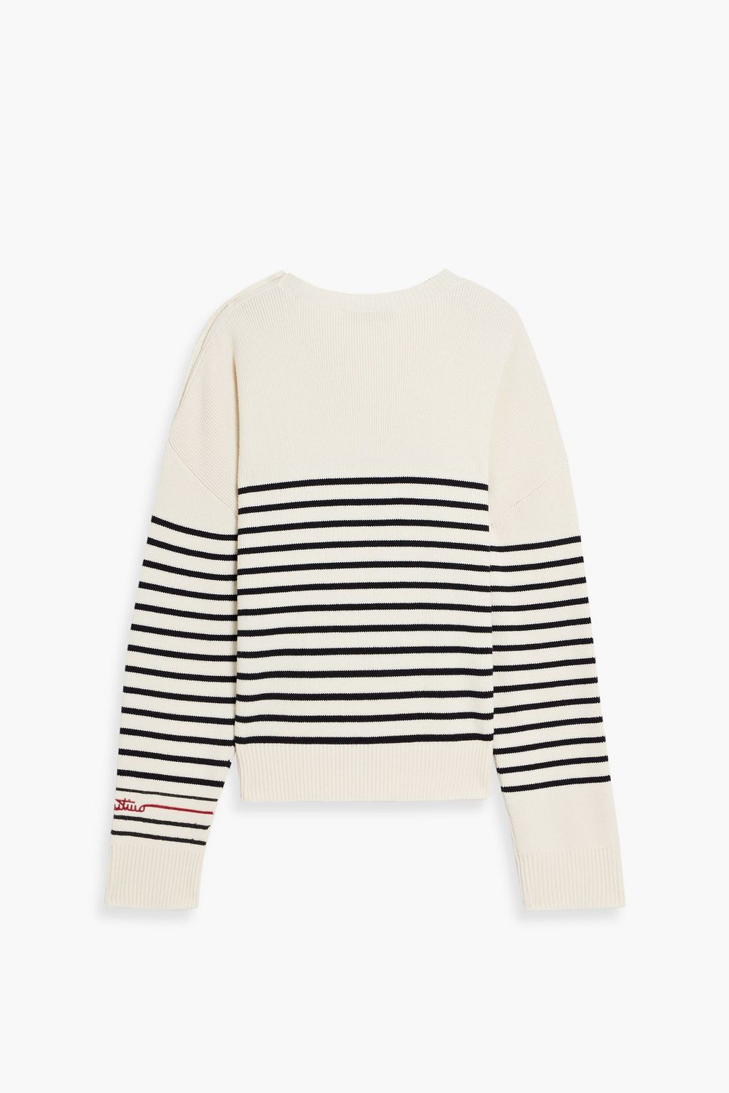 VALENTINO GARAVANI Embroidered striped wool sweater