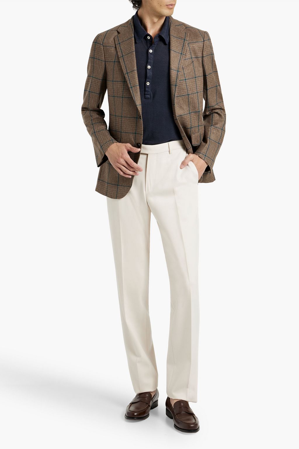 BOGLIOLI Checked silk-tweed blazer