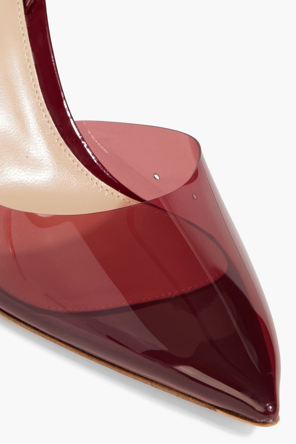 GIANVITO ROSSI Ribbon D'Orsay 85 patent-leather and PVC slingback pumps