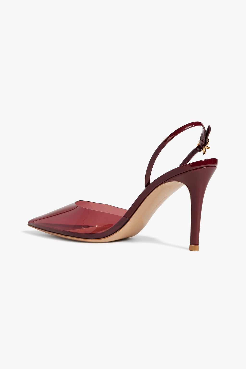 GIANVITO ROSSI Ribbon D'Orsay 85 patent-leather and PVC slingback pumps